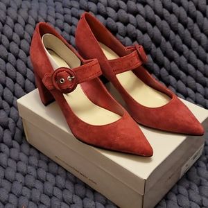 MARC FISHER CARNEY MEDIUM RED SUEDE